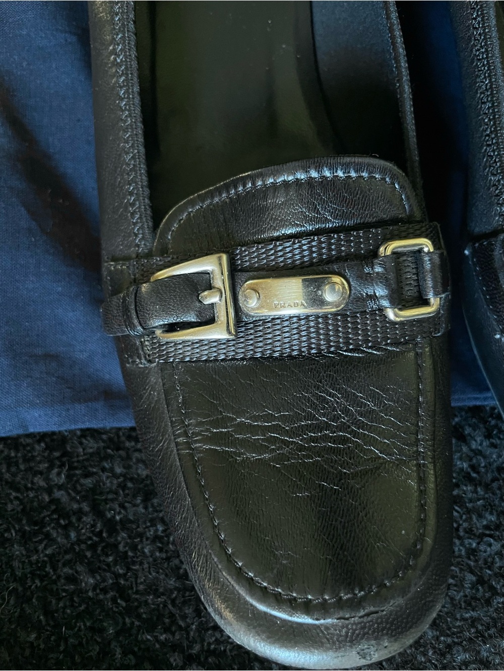 PRADA Car Shoe Black Flats with Dust Bag - Picture 3 of 12